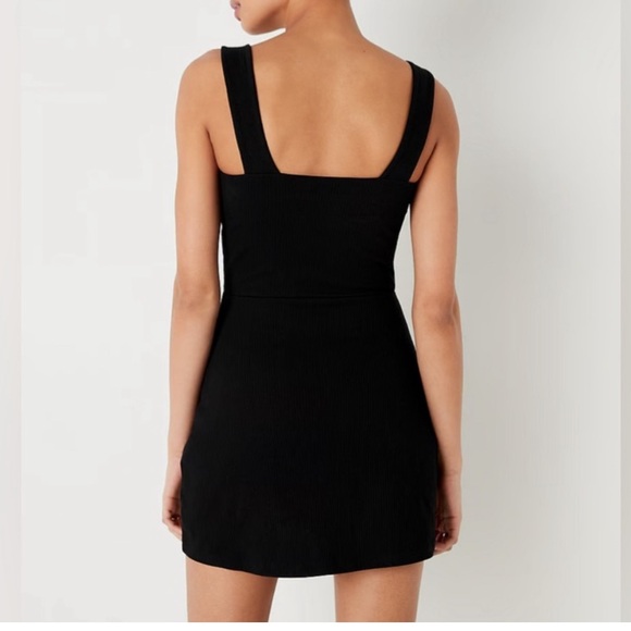 PINK VICTORIA’S SECRET BLACK RIBBED ACTIVE SKORT DRESS WITH POCKETS *NWT *NEW - Picture 2 of 16